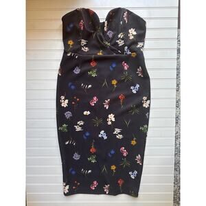 Black ASOS Midi Strapless Cocktail Dress Size 12